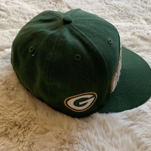 Vintage NFL‎ Green Bay Packers Football Embroidered New Era 59FIFTY Hat Sz 7 - Picture 4 of 11